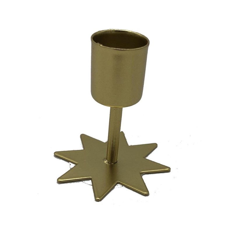 Bougeoir étoile couleur or Ø 6cm x H 6,5cm