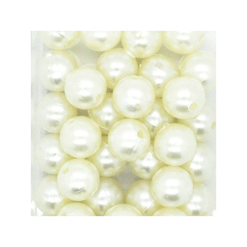 Perles Crème 14mm x 72 Pièces