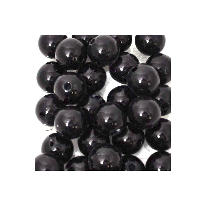 Perles Noir 14mm x 35 Pièces