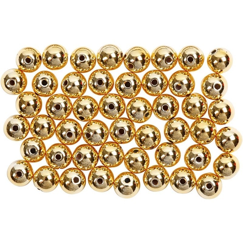 Perles Or Oasis 14mm x 72 Pièces